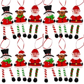 Christmas Tree Hanging Decorations Santa Snowman Reindeer Xmas Tree Wall Home Décor Ornaments 12pcs Set