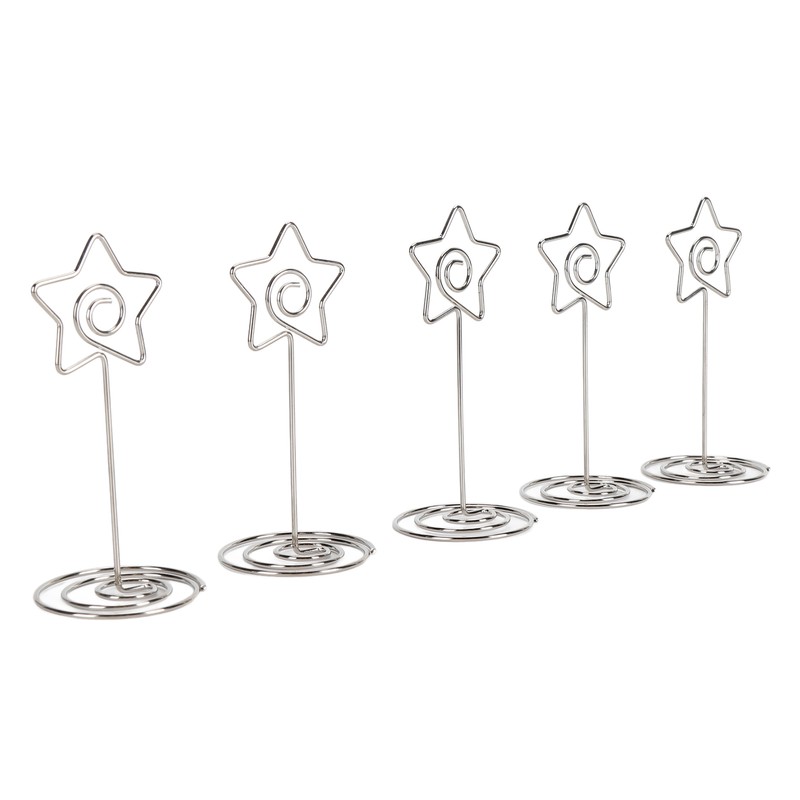 20PCS Desk Memo Clips Table Number Holder Star Shape Metal
