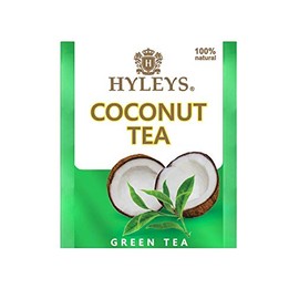 Hyleys Wellness Natural Coconut With Green Tea - 25 Tea Bags (Gmo Free, Gluten Free, Dairy Free, Sugar Free & 100% Natural)