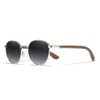KINGSEVEN Walnut Wood Round Sunglasses Men Women Polarised Mirrored Stylish