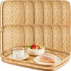 FillTouch 12 Pcs Bamboo Wicker Serving Trays 16.93 x 13
