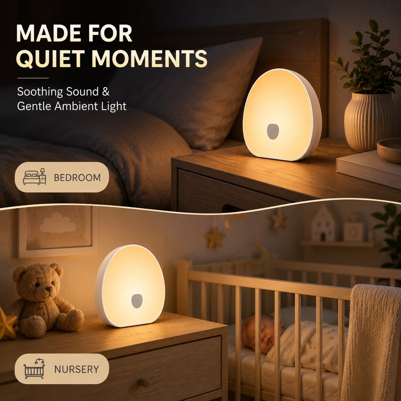 White Noise Night Light – 10 Soothing Sounds & 7-Color