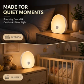 White Noise Night Light – 10 Soothing Sounds & 7-Color Ambient Night Light for Bedroom and Nursery