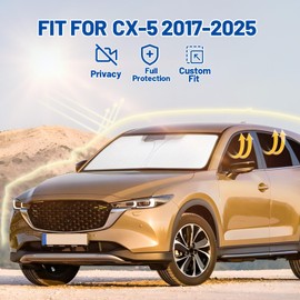 Car Window Shades for Mazda CX-5 2017-2025 Accessories - Full Set 8PCS Side Window Sunshades with Memory Frame & Blackout Fabric, Privacy UV Shield for Camping/Travel