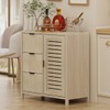 FATORRI Fluted Sideboard Buffet Cabinet with Storage, Small Coffee Bar