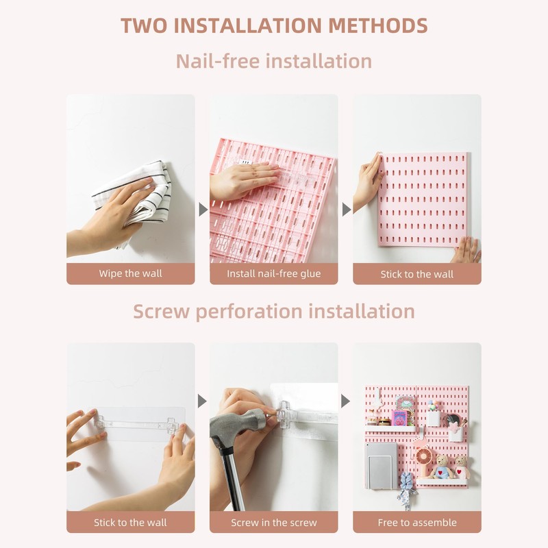 VUSIGN Pegboard Combination Wall Organizer Kit, 4 Pieces Pegboards and
