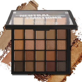 DE'LANCI Smoky Nude Shades Eyeshadow Palette Make-up,25 Colours Nude Neutral Eyeshadow Matt Shimmer,Eyeshadow Brown Shades Waterproof Warm Neutrals,Brown&Gold Shades,No Animal Testing