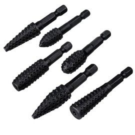 Treki Stubby Wood Rasp Set with 6.35 mm Hex Shank Milling Cutter Wood Rasp for Drill, Profile Rasp for Wood Milling Attachment Wood Cutter for Drill for Carving Engraving Pack of 10