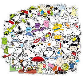 Set of 100 Waterproof Cute Snoopy Character Anime Stickers, Suitable for Suitcases, Motorcycles, Helmets, Club Activities, etc.