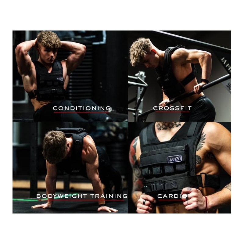 HANZO Weighted Vest for Men & Women 25lbs | 35lbs