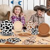96PCS Western Cowboy Party Plates and Napkins Cow Print Party