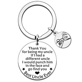FMCC Funny Uncle Gifts Keyring from Niece Nehpew Best Uncle Birthday Gifts Christmas Key Ring(Go Find You)