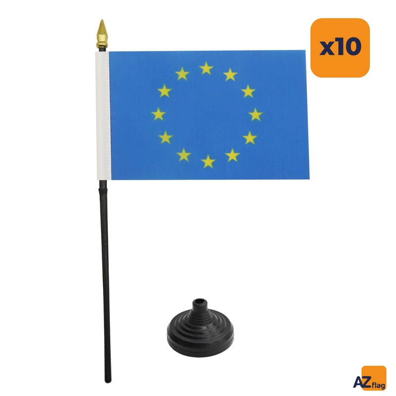 AZ FLAG Pack of 10 Mini Table Flags Europe 15