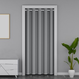 Icegrey Opaque Door Curtain with Eyelets Thermal Curtain Blackout Curtain Heat Retention for Doors and Windows for Windows and Doors Thermal Insulating Grey