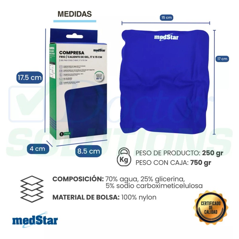 MedStar Compresa Para Terapia Frío/calor De Gel Medstar 17x15 Cm