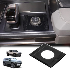 for Hummer EV Accessories Center Console Drive Mode Gear Shift Knobs Covers for 2022-2024 2025 Hummer EV SUV Truck Pickup Gear Control Knob Cover (Piano Black)