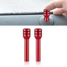 Door Lock Pin Set of 2 Car Universal Door Lock Knob Pin Aluminum Alloy Mini Car Light Tiger Custom Parts Replacement Parts (Red)