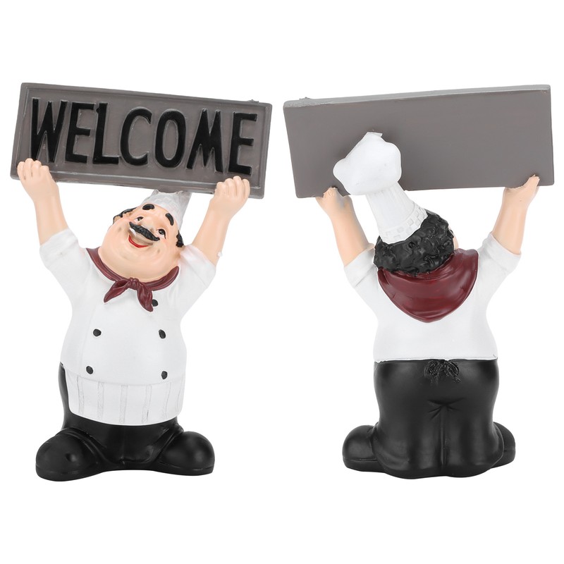 Chef Sculpture Raise Your Hands Welcome Resin France Cook Ornaments