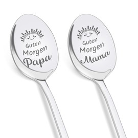 Tulolvae Mother's Day Gifts for Mum, 2 Pieces Coffee Spoons, Father's Day Gift for Dad, Easter Gifts for Mother Father, Gift for Parents for Easter, Birthday, Father's Day, Mother's Day, Christmas