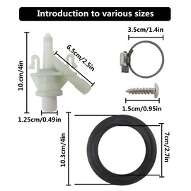 New Upgraded 385311641 Water Valve Kit, Plastic RV Camper Toilet Valve Parts for Sealand 300 310 311 320 and 321 Series RV Marine Toilet Flush Valve Replacement