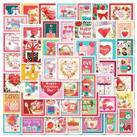 Stamp Stickers-50Pcs Vintage Stamps Vinyl Waterproof Decals Party Favors Trippy Style Sticker Cute Water Bottle Stickers for Water Bottles Bikes Luggage Computer Skateboard Luggage