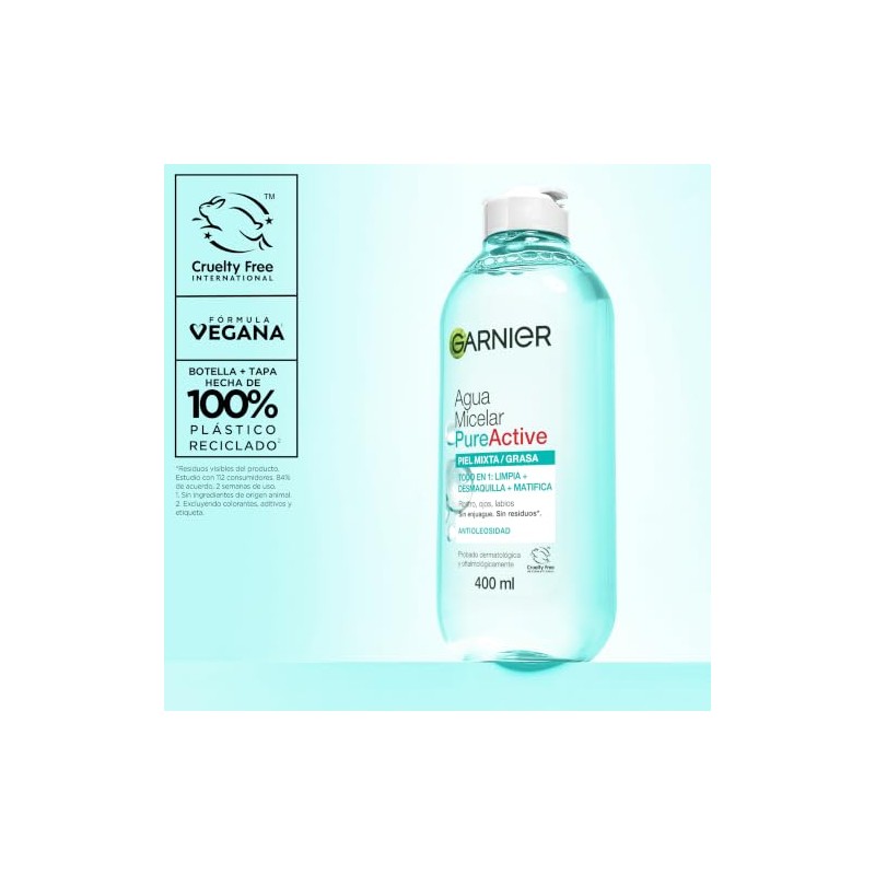 Garnier Skin Active Agua micelar desmaquillante Pure Active para piel