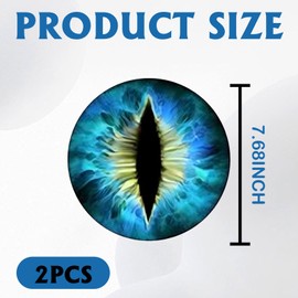 GutGiel 2PCS Beast Eyes Headlight Decals for Jeep, 3D Cool Beast Eyes Light Decoration Stickers, Waterproof Car Body Window Bumper Round Decal Compatible with Car Truck Jeep Wrangler（Blue）