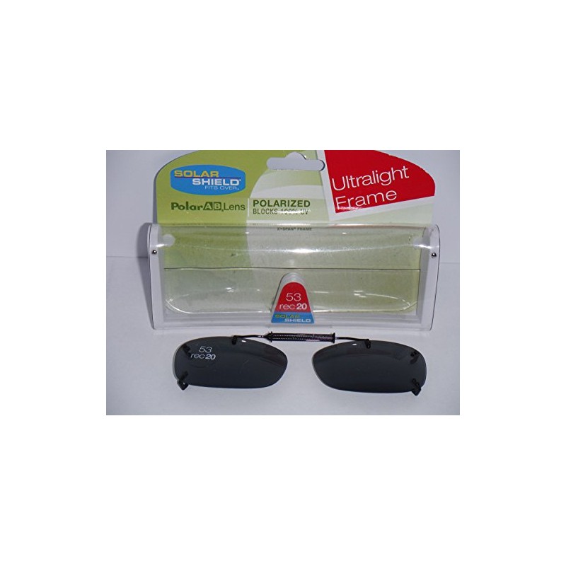 Solar Shield Polarized Clip-on Sunglasses 53 Rec 20 Gray Lenses