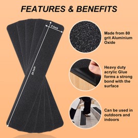 Qingluan Non-Slip Carpet Stair Treads, 10 Count, 24" x 4", Non-Skid Self Adhesive Tape for Indoor & Outdoor Steps, Staircases, Safety for Kids, Elders and Pets