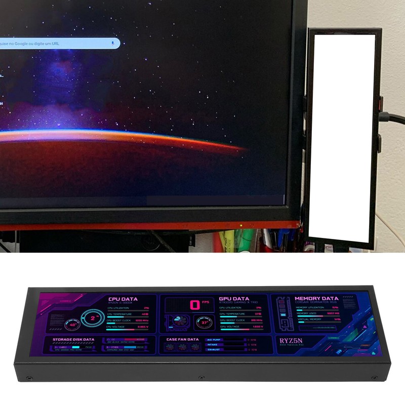 8.8inch IPS LCD Monitor 1920 X 480 CPU GPU SSD