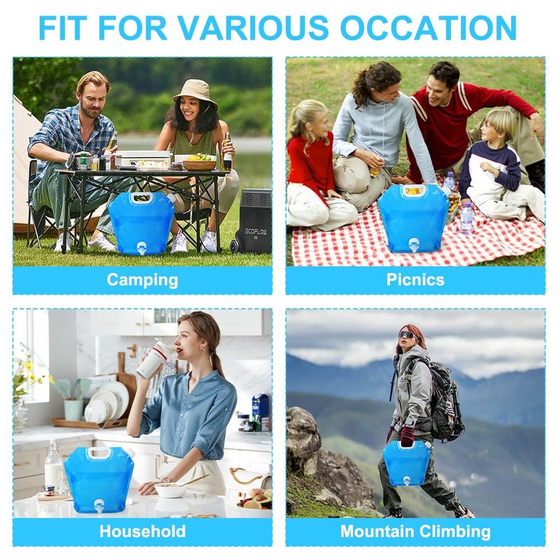 flintronic 10 L Foldable Water Canister (Blue)