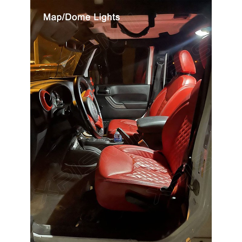 Xpismii 7 Piece White Wrangler Interior LED Light Kit Replacement