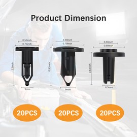 120PCS Bumper Clips Car Clips Kit with 6 Sizes,Retainer Clips Push Pins with 4 Hole Sizes to Secure and Connect Car Parts,Multipurpose Car Clips for Hood Deflector and Bumper