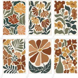 Breling Set of 6 Boho Floral Kitchen Towels Vintage Themed Dish Towel Bathroom Decorative Rustic Cloths Tea Towels for Kitchen Bathroom Home Cooking Housewarming Gifts, 14 x 21 Inch