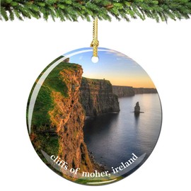 City-Souvenirs Cliffs of Moher Ireland Christmas Ornament Porcelain Double Sided