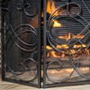 Christopher Knight Home Kingsport Fireplace Screen, Silver Flower On Black