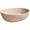 amololo14" Oval White Rattan Fruit Serving Basket,Table Décor Wicker Bread
