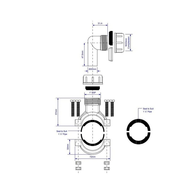 McAlpine CLAMP1WH Pipe Clamp, White
