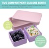 melii 100% Silicone Bento Box with Removable Dividers, 2 Compartments,