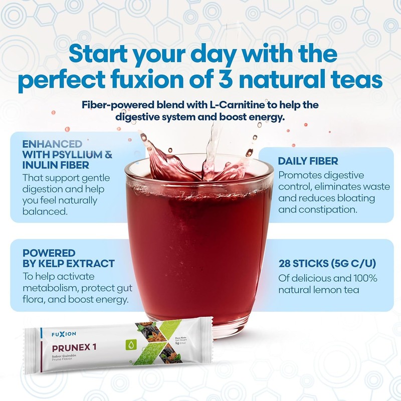 Prunex 1 Tea powder, plum flavor for colon cleansing and