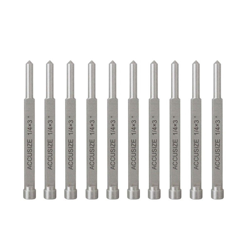 Accusize Industrial Tools 1/4" x 3" Pilot Pins for Annular