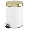 mDesign Small Modern 1.3 Gallon Round Metal Lidded Step Trash
