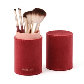 Francfranc Bi-Color Makeup Brushes Set Brown 5pcs with Case Cosmetic Brushes