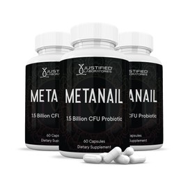 Justified Laboratories (3 Pack) Metanail 1.5 Billion CFU Probiotic Nail Support 180 Capsules