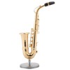 Miniature Alto Saxophone Model with Stand and Case Gold Plated