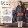 Cordless Wearable Heated Blanket with Hood,battery powered 10000mAh,38x67