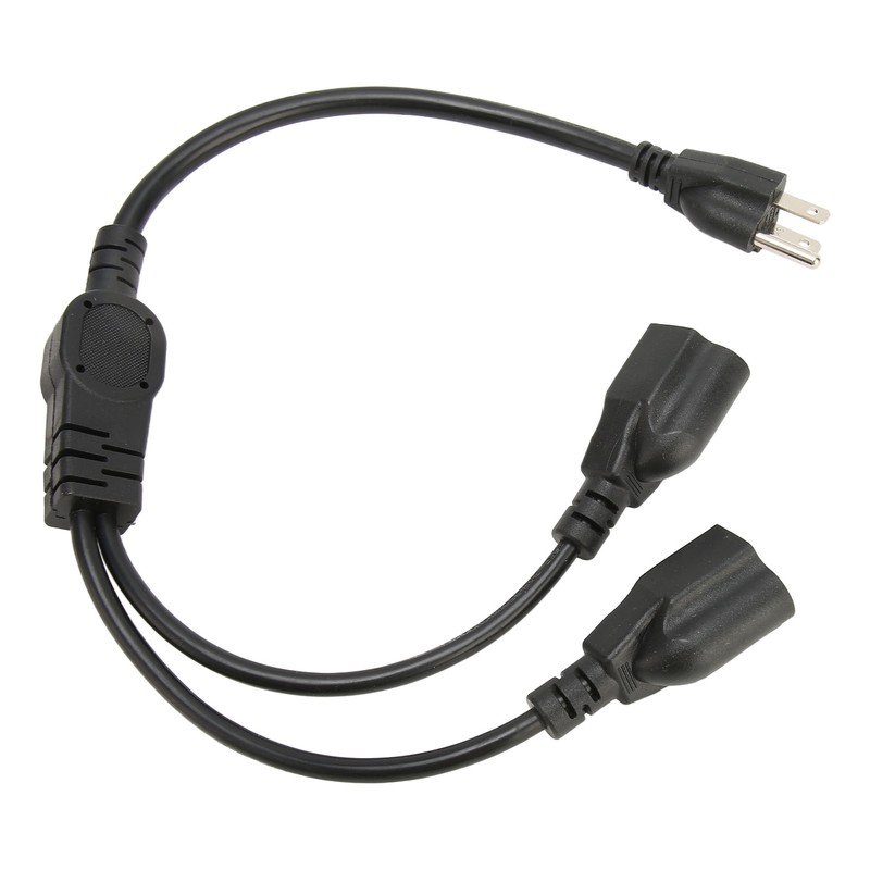 Extension Y Splitter Power Cord 3 Pin 1 to 2