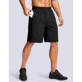 Bikewa Men's Mountain Bike Shorts 4D Padded Baggy Bicycle Biking Riding Lightweight Cycling Shorts with Zipper Pockets(Black,M)