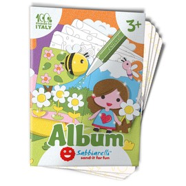Sabbiarelli Sand-it For Fun Album Die Jahreszeiten: 8 Pre-Glued Drawings, to Paint with Sand (Sand Not Included), Sand Pictures for Children from 3+