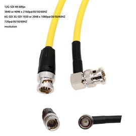 HangTon 4K 12G 6G SDI BNC Video Coaxial Cable for RED Komodo-X V-Raptor XL DSMC2 Camera Ninja V Shogun SmallHD Monitor Teradek Bolt Transmission, Yellow 80cm
